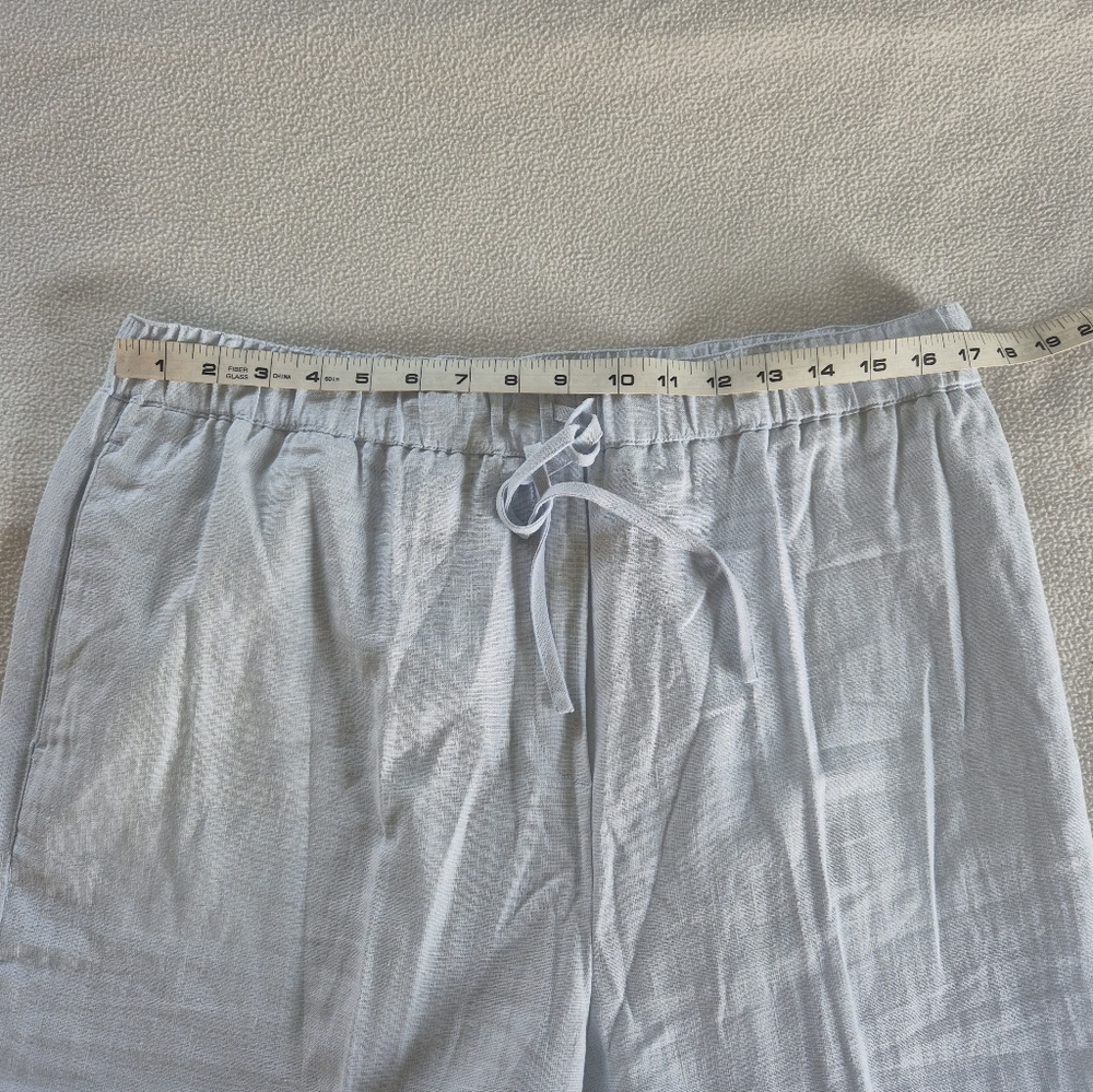 Calvin Klein Light Blue Wide-Leg Drawstring Pants, Size L - Picture 14 of 16
